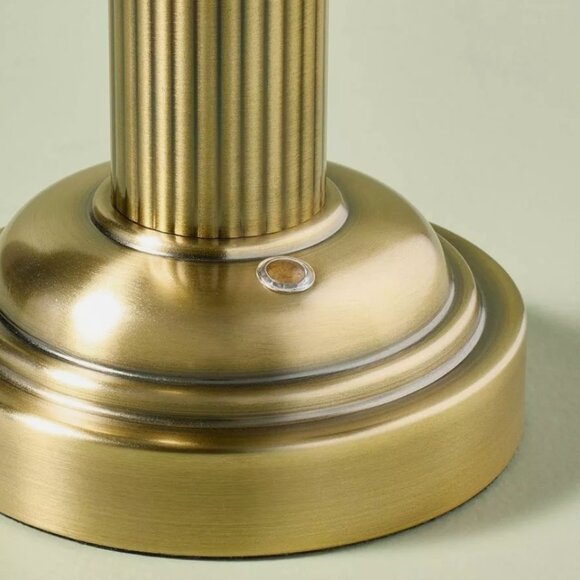 Hearth and Hand Magnolia 11.5" Fluted Metal Rechargeable Library Table Lamp Bras - Picture 3 of 6